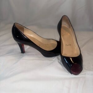 Christian Louboutin Black Peep Toe Heels size 36